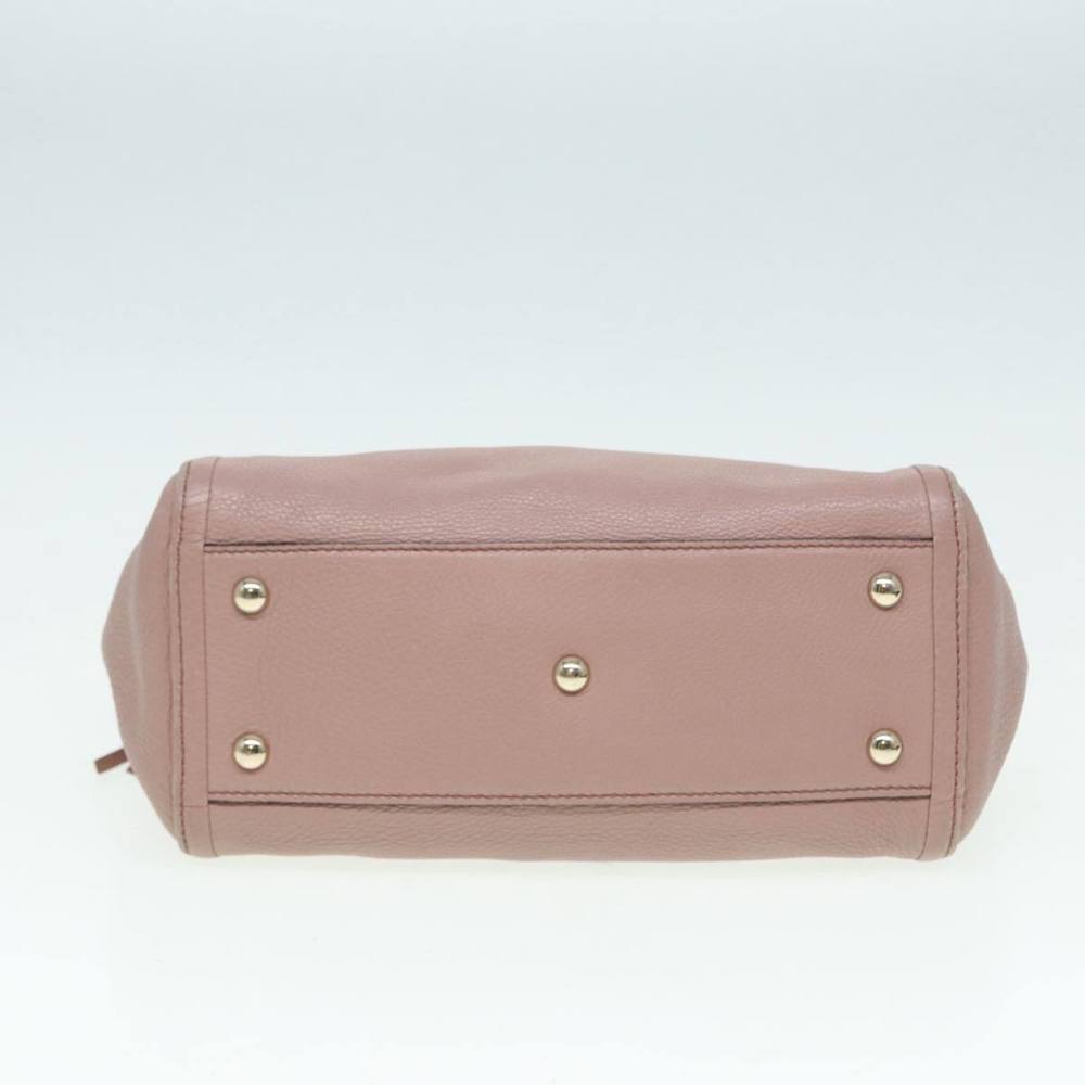 GUCCI Soho Hand Bag Leather 2way Gold Pink 336751 Auth am6760 - Picture 9 of 16